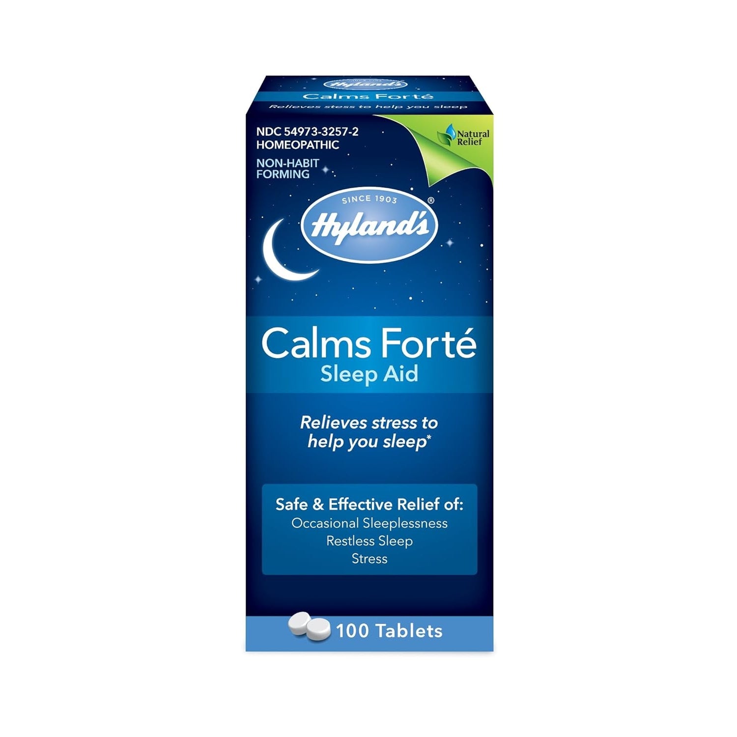 Hylands, Calms Forte, Sleep Aid, 100 Tablets UPC 354973325722 | HiLife Vitamins